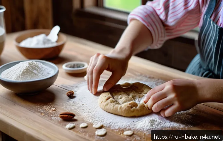 홈베이킹 키워드 SEO 최적화 - A cozy kitchen scene featuring a Russian home baker preparing gluten-free cookies, wearing casual cl...